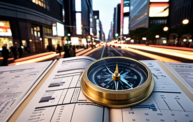 **

Prompt: A compass overlaid on a bustling cityscape at dusk, with faint outlines of economic graphs, legal documents, and sociological charts visible beneath. Soft, diffused lighting. Concept: Navigating society with social sciences. Keywords: society, compass, data, economics, law, sociology, Tokyo.

**